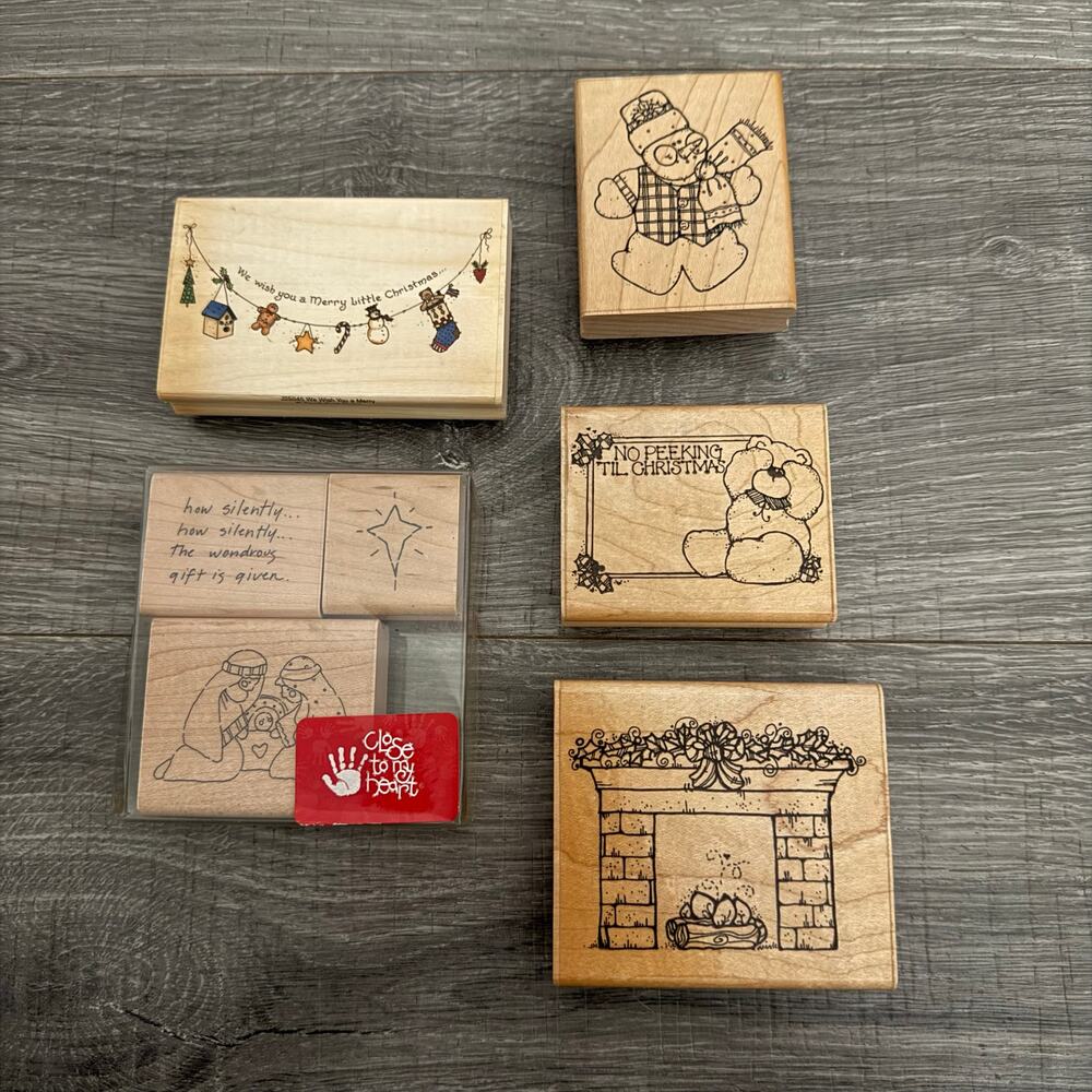 Christmas Rubber Stamp Lot of 7 DOTS Sandi Gore Evans Close to my Heart Crafts